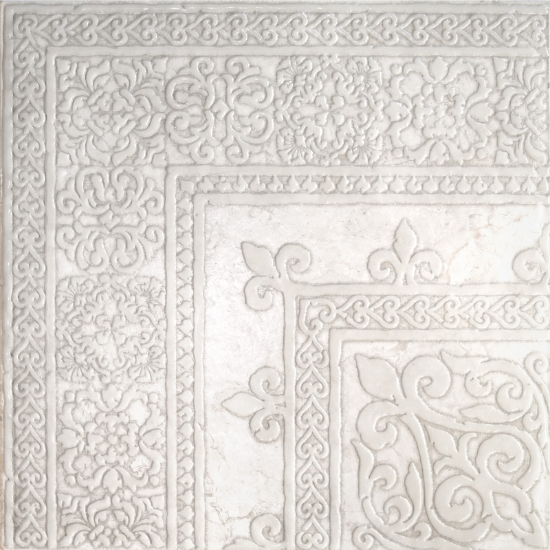 Керамогранитный декор для пола Absolut keramika PAPIRO Roseton Gotico White 4 pz 60x60