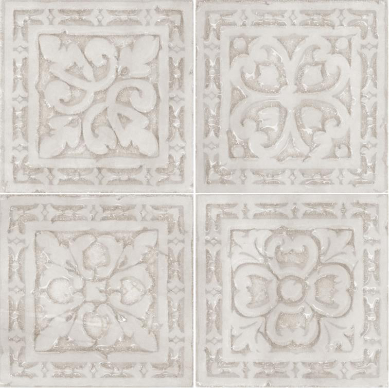 Керамогранитный декор для пола Absolut keramika PAPIRO Taco Gotico White 8x8