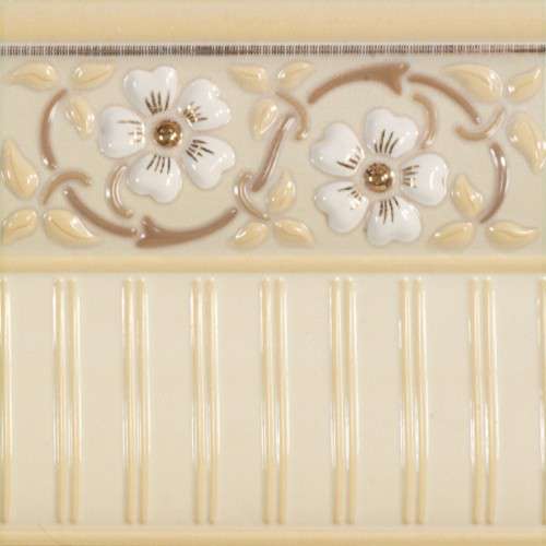 Бордюр настенный для ванной Almera Ceramica Orleans ZOCALE TARRAGONE GOLD VAINILLA 15x15