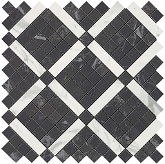 Плитка для ванной Atlas Concorde   Marvel Noir Mix Diagonal Mosaic фото