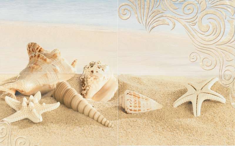 Плитка для ванной Gracia ceramica  Amalfi sand panno 01 500x800 Панно (комплект из 4 шт) - 3 шт. фото