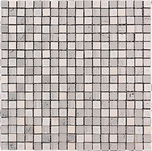 Мозаика Natural Mosaic  BDA-1501 (BDS-1501) Стекло+Мрамор+Агломерат 298х298 (чип 15х15) 8 мм Inka фото
