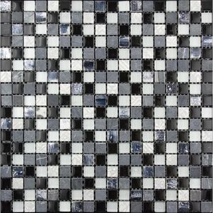 Мозаика Natural Mosaic  BDA-1503 Стекло+Мрамор+Агломерат 298х298 (чип 15х15) 8 мм Inka фото
