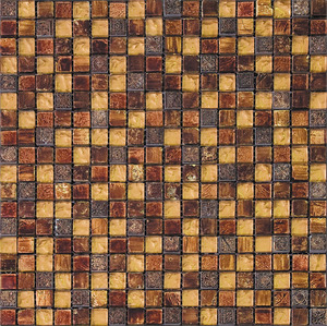 Мозаика Natural Mosaic  BDA-1507 Стекло+Мрамор+Агломерат 298х298 (чип 15х15) 8 мм Inka фото