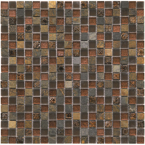 Мозаика Natural Mosaic  BDA-1520 Стекло+Сланец+Агломерат 298х298 (чип 15х15) 8 мм Inka фото