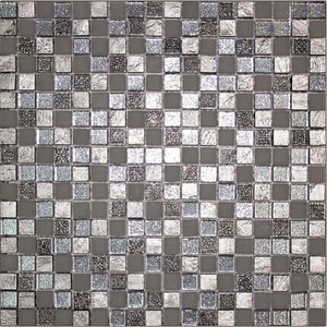 Мозаика Natural Mosaic  BDA-1546 Стекло+Мрамор+Агломерат 298х298 (чип 15х15) 8 мм Inka фото