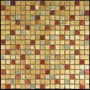 Мозаика Natural Mosaic  BDA-1553 Стекло+Мрамор+Агломерат 298х298 (чип 15х15) 8 мм Inka фото