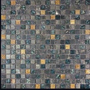 Мозаика Natural Mosaic  BDA-1597 Стекло+Мрамор+Агломерат 298х298 (чип 15х15) 8 мм Inka фото