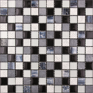 Мозаика Natural Mosaic  BDA-2303 Стекло+Мрамор+Агломерат 298х298 (чип 23х23) 8 мм Inka фото