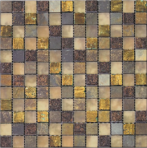 Мозаика Natural Mosaic  BDA-2309 Стекло+Сланец+Агломерат 298х298 (чип 23х23) 8 мм Inka фото