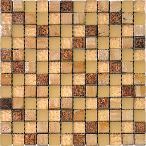Мозаика Natural Mosaic  BDA-2321 Стекло+Мрамор+Агломерат 298х298 (чип 23х23) 8 мм Inka фото