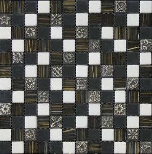 Мозаика Natural Mosaic  BDA-2399 Стекло+Мрамор+Агломерат 298х298 (чип 23х23) 8 мм Inka фото