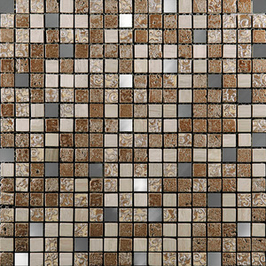 Мозаика Natural Mosaic  BDC-1501 Стекло+Мрамор+Агломерат 298х298 (чип 15х15) 8 мм Inka фото
